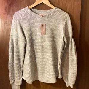 Philosophy gray bubble balloon sleeve super soft shirt